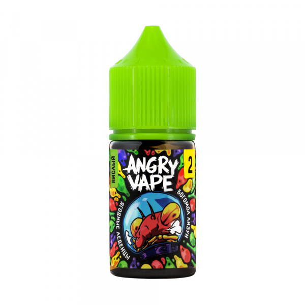 Жидкость Angry Vape salt 30ml 20mg Sour (Богомол Лизун (Ягодные леденцы), Light)