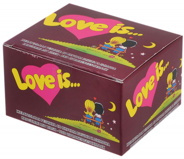 Жевательная резинка Love Is 1шт (100шт в блоке) (Вишня-Лимон)
