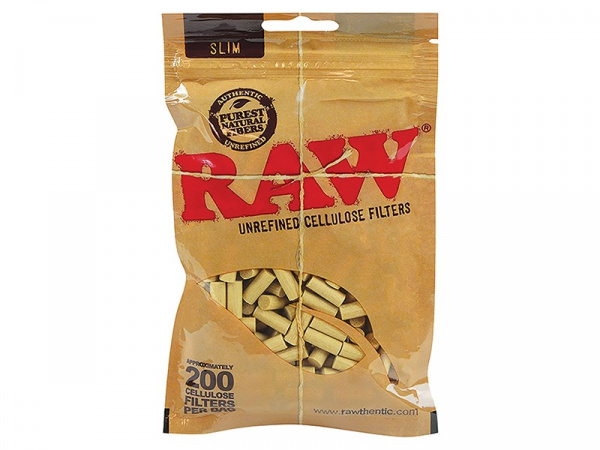 Фильтры для самокруток RAW Cellulose Slim 200 штук