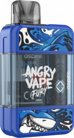 POD-система Brusko Angry Vape Fury (Синий, 650 mAh, 15 W, 4,5 мл, Датчик затяжки)