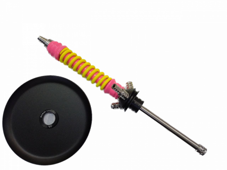 Шахта Mamay Customs Coilovers Mini (шахта,мундштук) (Желтый флюр шахта, розовый флюр пружина, 53 см, Шахта, Мундштук, 16 мм, Да, Нержавеющая сталь)